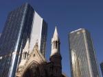  St. Georg Church between Skyscraper - Brisbane, East Coast Queensland, OZ