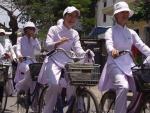 Schoolgirls on her way back home - Dalat, Southern Vietnam
