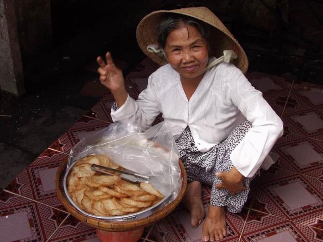 Rice Cakes on offer - Can Tho, Mekong Delta, South Vietnam