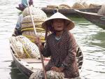 Old fishing woman - Thu Bon River, Hoi An, Central Vietnam