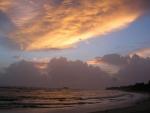 Indian Ocean with colourful sunset - Beruwala beach, Sri Lanka