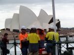 Workers in Front of Opera House - Sydney, New South Wales, Australia