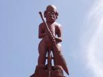 Maori Figure on top of Te Whare Runanga - Meeting House of the Maori, Waitangi, NZ Northland