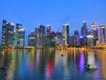 Skyline at night - Marina Sands Bay, Singapore