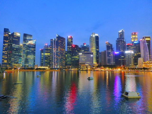 Skyline at night - Marina Sands Bay, Singapore