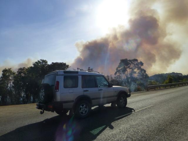 Controlled bush fire - road to Denmark, Western Australia