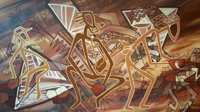 Kanak painting - Tjibaou Cultural Centre, Noumea, New Caledonia