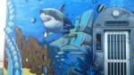 Mural on TV tower - City of Noumea, Grande Terre, New Caledonia