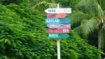 Sign in the middle of nowhere - Kuto beach, Ile des Pins, New Caledonia