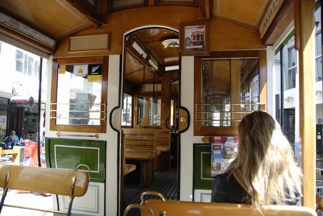 Wooden Interieur - Historical Tram, Christchurch, NZ