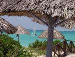 huts and blue - beach of Cayo Santa Maria, Villa Clara Province, Cuba