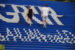 Advertising in blue - Marina Square, Singapore