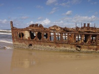 Ship wreck on the beach - Fraser Island, East Coast Queensland, OZ