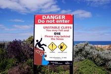 Danger Sign - Great Ocean Road, Victoria, Australia