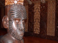 Wooden Maori Figure  - Te Whare Runanga, Waitangi, NZ Northland