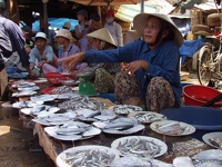 Fishy fingers - Fish market Hoi An, Central Vietnam
