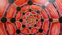 Modern Kanak painting - Tjibaou Cultural Centre Noumea New Caledonia